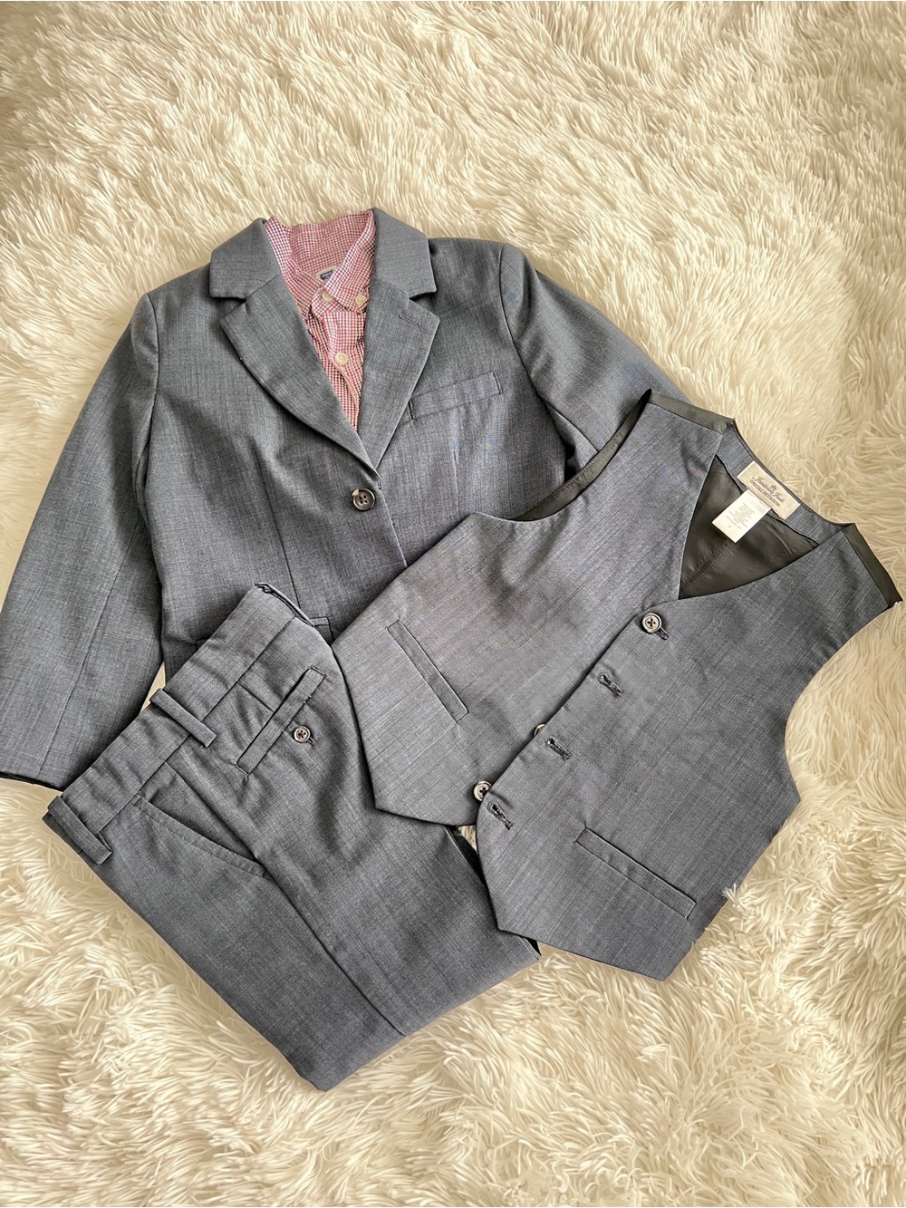 Janie and Jack Boys' Gray Three-Piece Suit with Vest